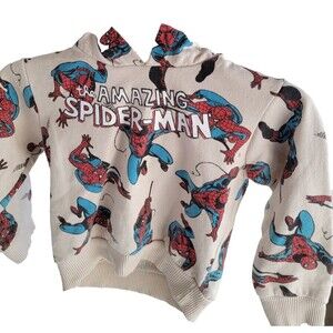 Marvel Spider Man 3T cream Hoody Sweater